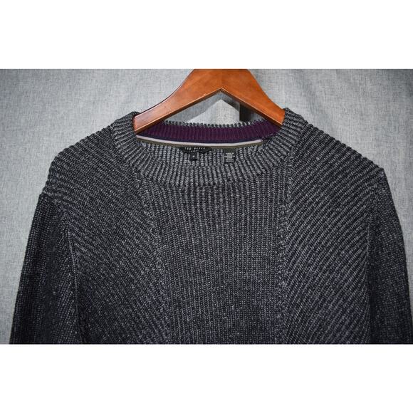 Ted Baker London Gray Textured Knit Sweater Men’s Size 3 Medium - Picture 2 of 4